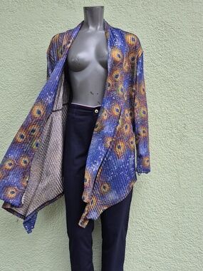 The Collection Royal (Napol) Ladies Ribbed Peacock Summer Cardigan (No Closure)